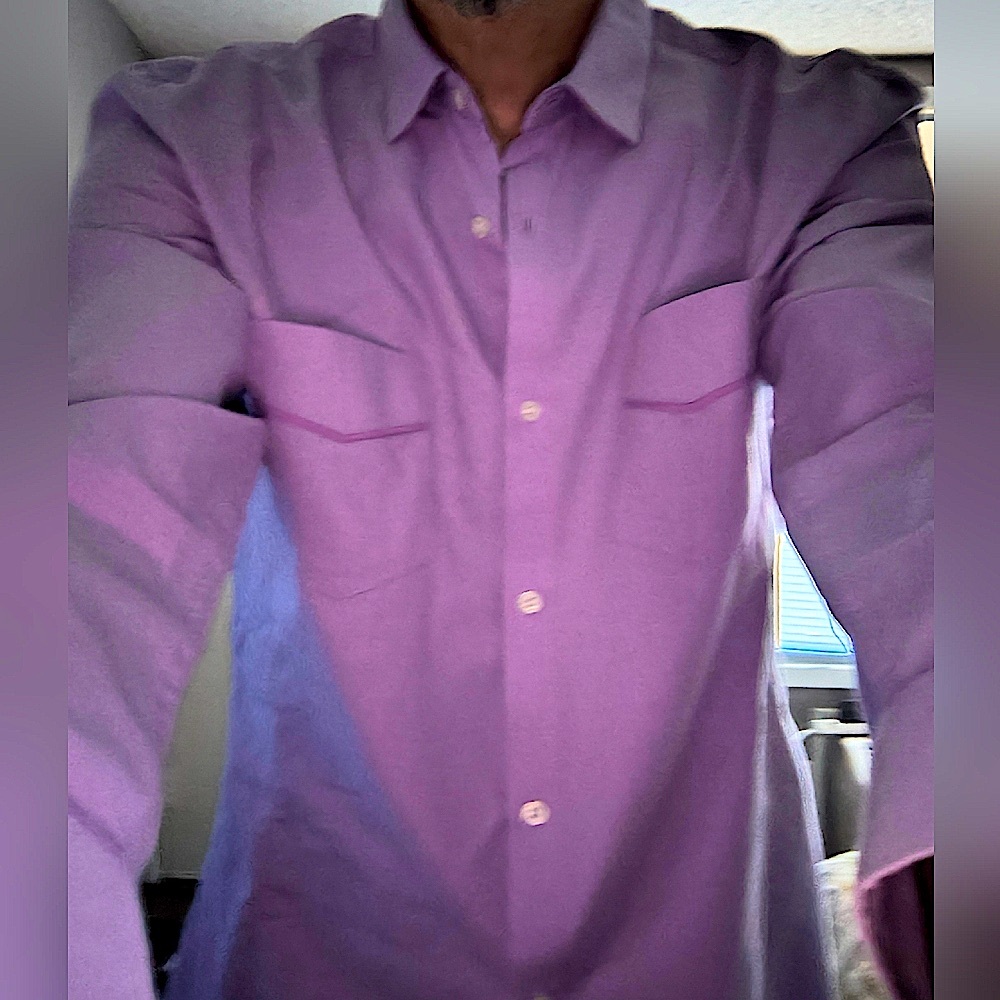 Rare nwot  American rag purple violet mens button down casual button down shirt - Picture 3 of 16